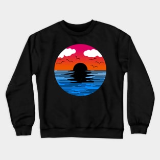 Sunset Retro Curve Crewneck Sweatshirt
